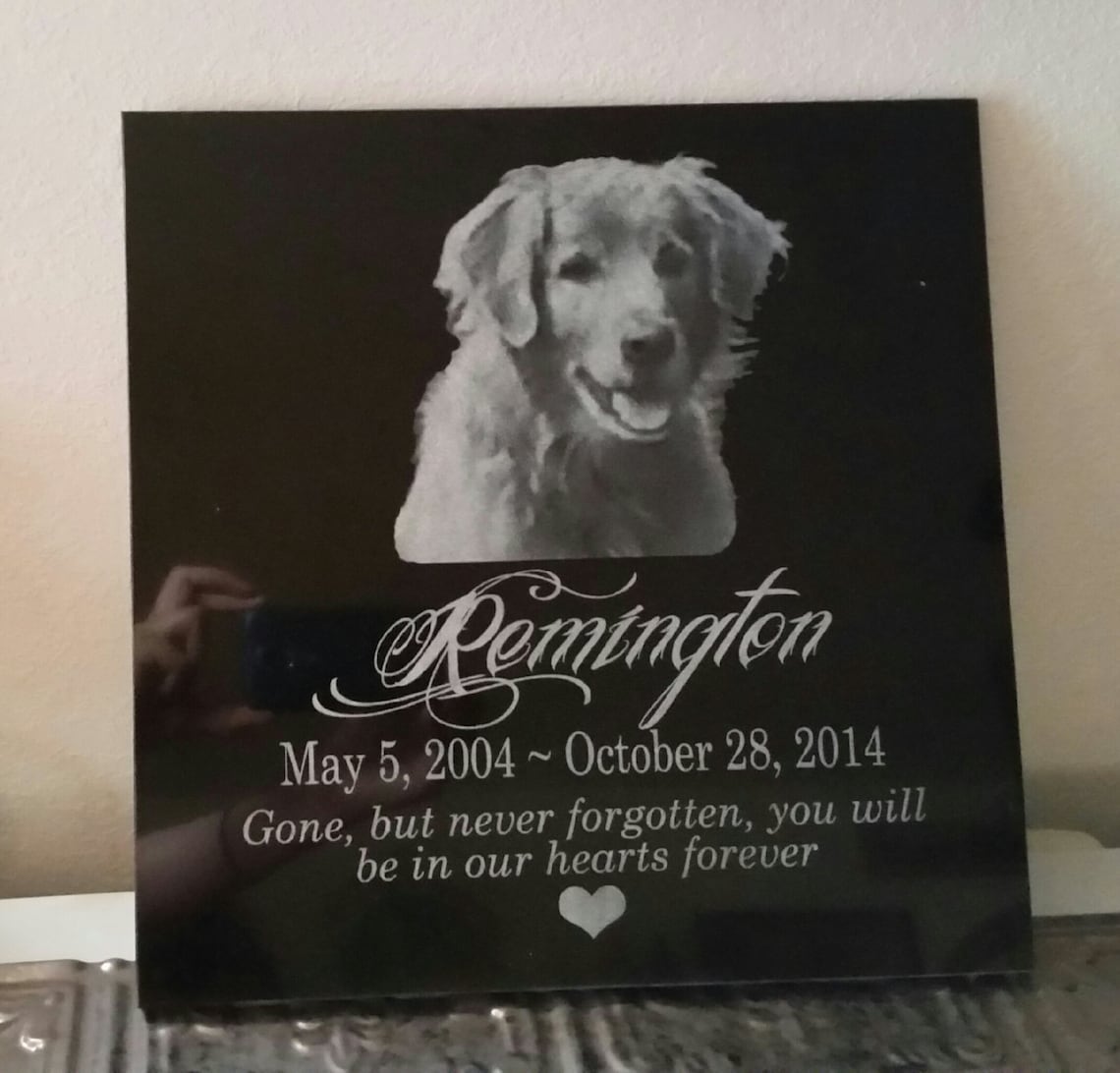 Personalized Laser Engraved Lifetime Pet Memorial in Black Etsy
