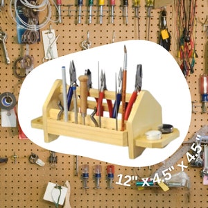 Solid Wood Tool Rack, Jewelry Tool Storage, Work Bench Organizer, Tool Box, Tool Organizer, Tool Rack