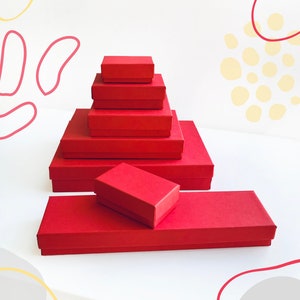 Scatole regalo riempite di cotone (100PC), varie dimensioni, scatole regalo rosse dimensioni assortite
