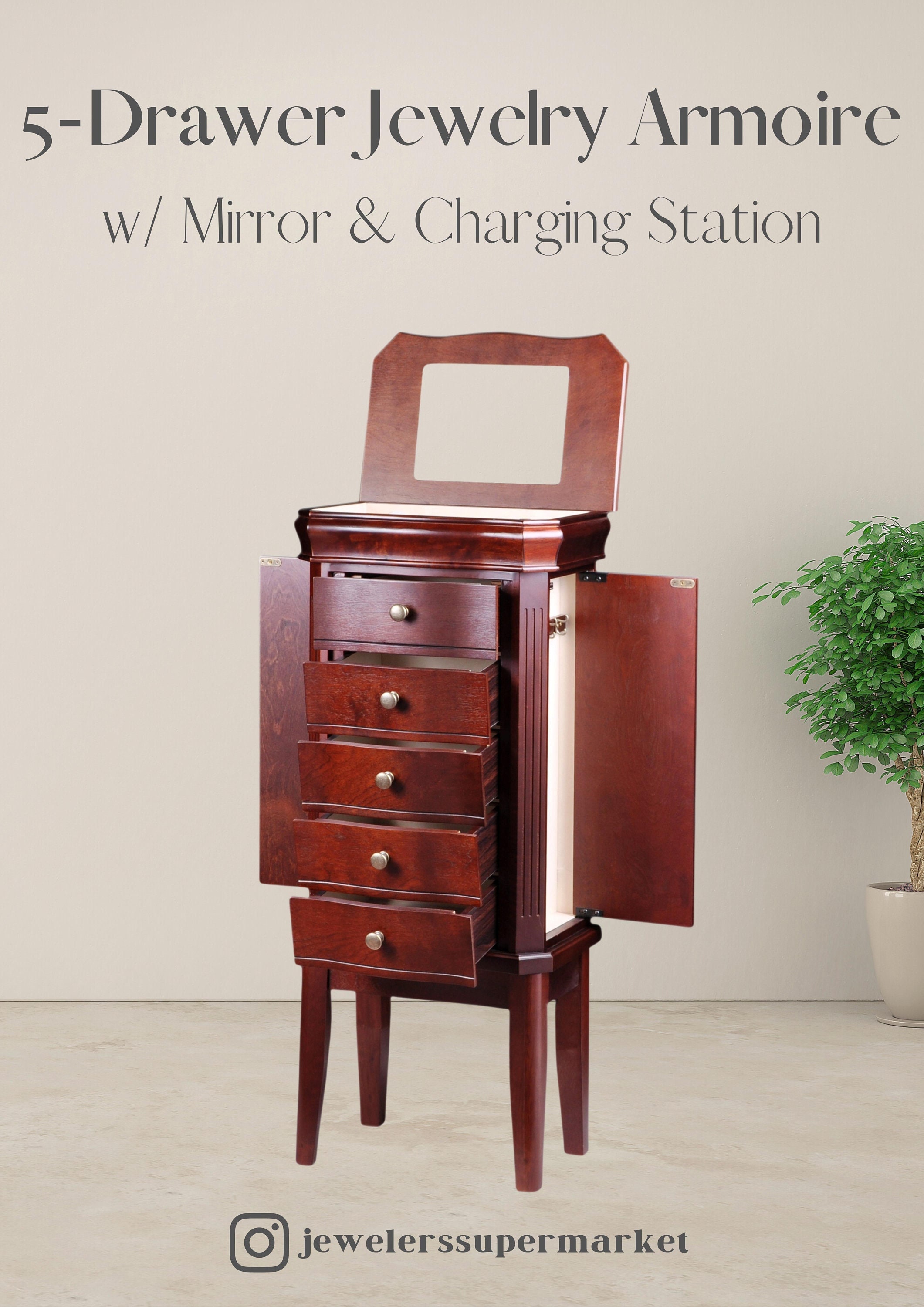 Standing 2024 jewelry cabinet