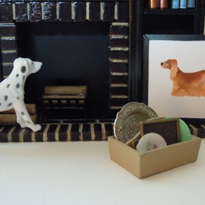 Miniatur Schwarzer Kamin mit Bild Hund und Zubehör für ein | Etsy