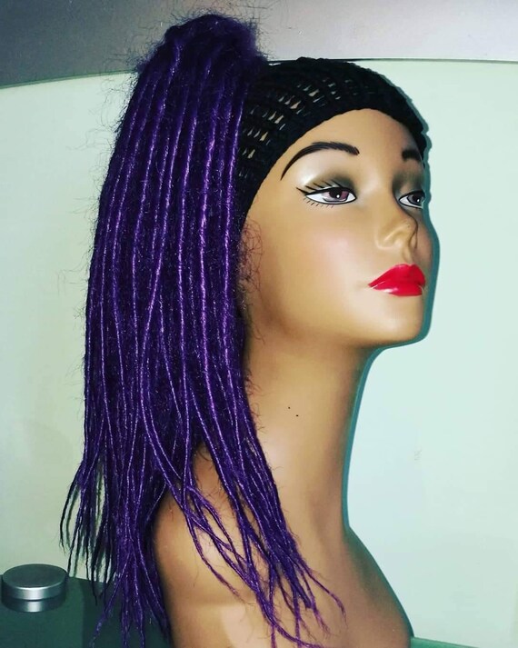 Side Ponytail Messy Bun Dreadlocks Holder Beanie Hat Etsy