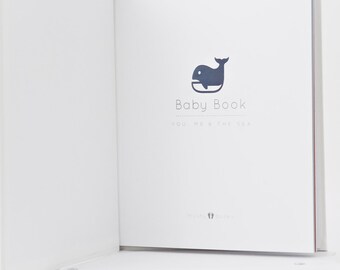 You, Me & The Sea -MODERN Baby Book, Mushybooks, Baby Memory Book, Baby Shower Gift, Baby Gift, Baby Shower, Baby Album