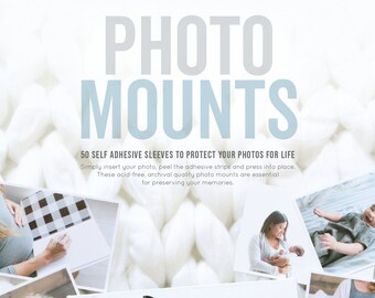 50 Self-Adhesive Photo Mounts - Photo Sleeves, Photo Protective Sleeve, Photo Adhesive, Scrapbooking,Self Adhesive,Archival, Photo Protector