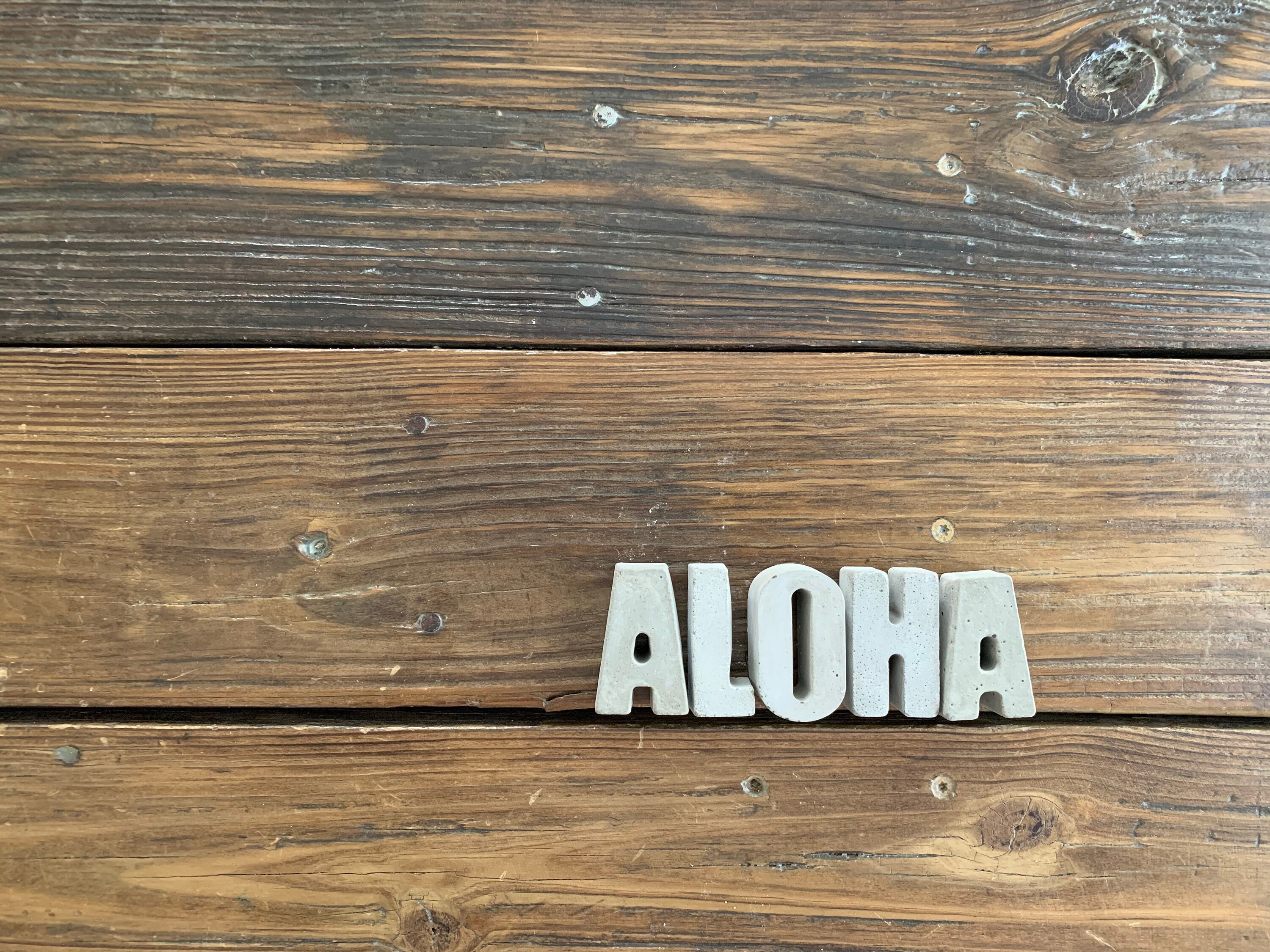 Aloha, Concrete Letters, Industrial Decor, Beach Decor, Urban Decor ...