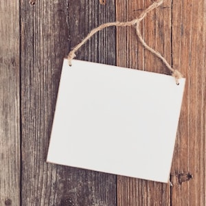 CREME | Hanging Whiteboard Sign - 7&quot; x 6&quot;, Tags, Signs, Classroom, Office, Dorm, Kitchen Labels, Party, Holiday, Business, Dry Erase Board