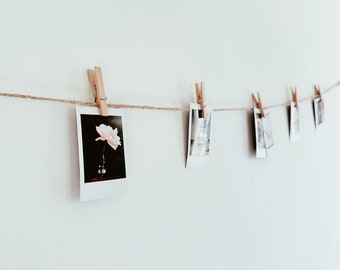 BAY | Horizontal Twine Photo Holder, Clothes Pins, Rustic Decor, Wedding Decor, Card Display, Pictures, Gift, Photo String, Banner, Copper