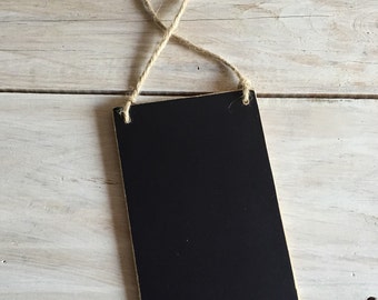 COAL | Hanging Chalkboard Sign - 4&quot; x 6&quot;, Wedding Signs, Classroom, Office, Labels, Business, Twine, Rustic, Engagement, Holiday, Bar Signs
