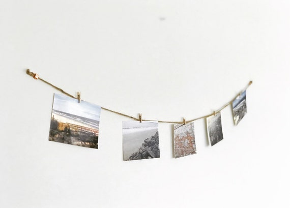 Twine Photo Display With Mini Pegs Natural Wood Photo Frame