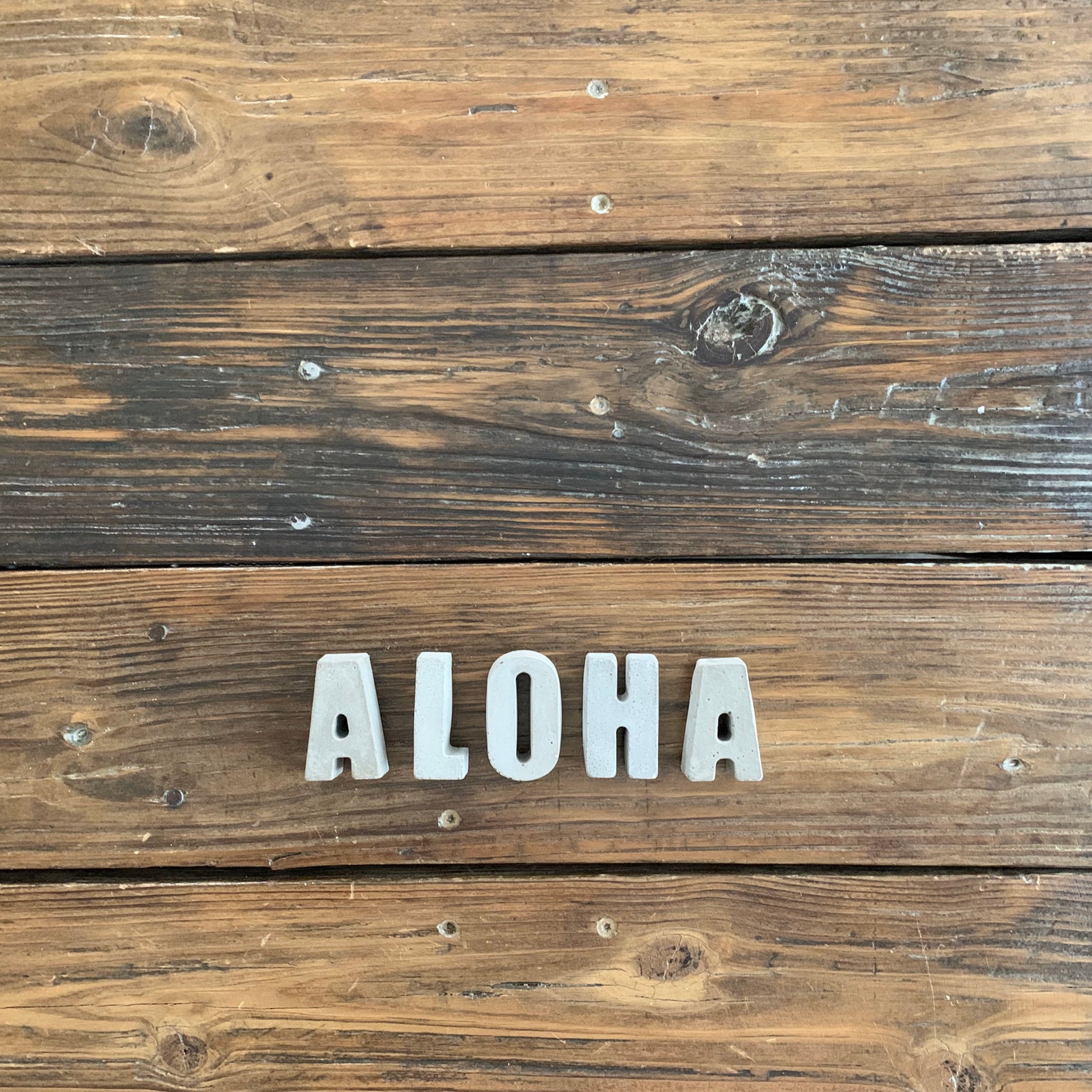 Aloha, Concrete Letters, Industrial Decor, Beach Decor, Urban Decor ...