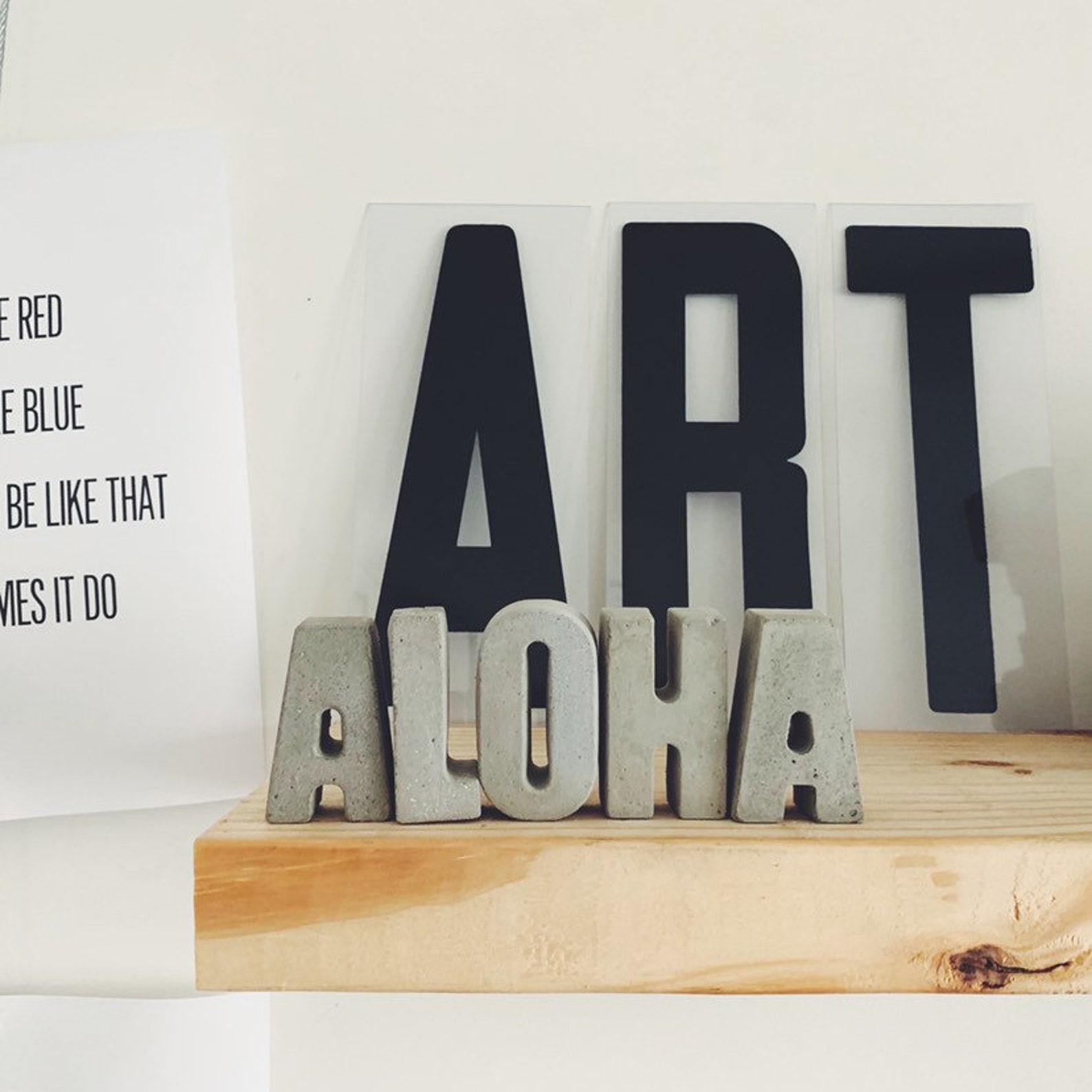 Aloha, Concrete Letters, Industrial Decor, Beach Decor, Urban Decor ...