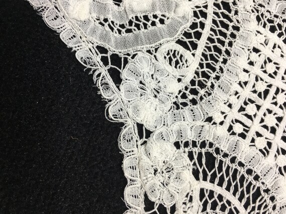 Antique Handmade White Cotton Needle Lace and Tap… - image 4