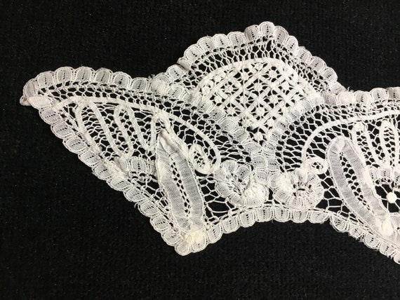 Antique Handmade White Cotton Needle Lace and Tap… - image 5