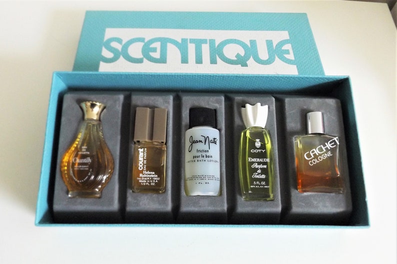 Scentique 1970s Perfume Gift Set Five Fragrances Chantilly Etsy