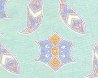 Foulard Print Cotton Percale Fabric: Menswear Blue, 57" Wide, soft percale