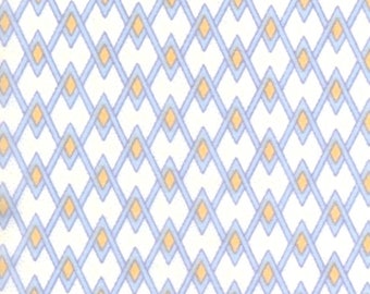 Cotton percale, Menswear Print Cotton Percale Yardage: Blue Tan Diamond, boy fabric
