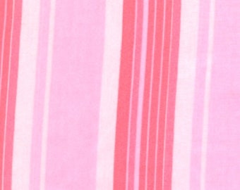 Pink Stripe Cotton Percale Fabric: Lightweight Sleepwear Yardage, pink stripe