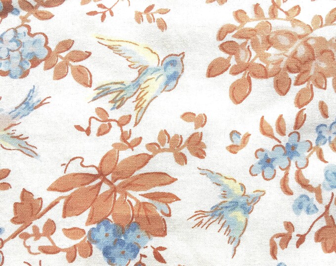 Cotton Floral Print, Cotton Lawn, Bird Print, Cotton Yardage, Bird