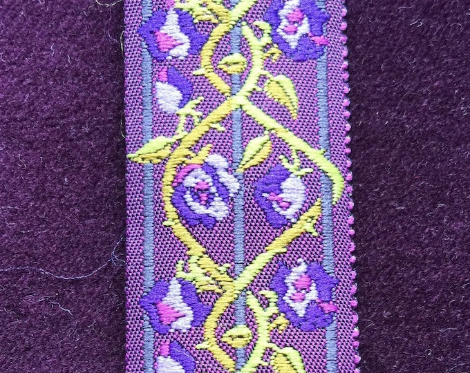 trim 1 ribbon french trim purple ribbon floral ribbon ribbon french ribbon purple trim trellis purple and green applique