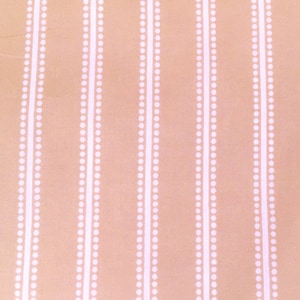 Pink Stripe Cotton Percale Fabric: Lightweight 300 Thread Count, tan stripe,