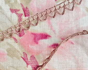 French Cotton Lace Trim: Mocha Brown Doll Trim
