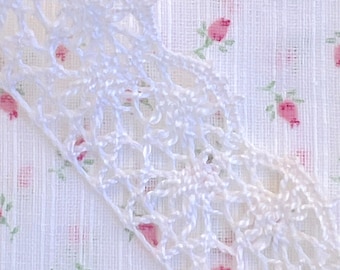 French White Cotton Cluny Lace Trim: Doll & Baby Clothes