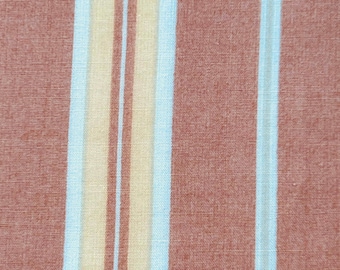 Brown Stripe Cotton Percale Fabric: Lightweight menswear cotton