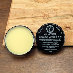 Coconut Wood Balm: Natural Beeswax Conditioner for Cutting Boards