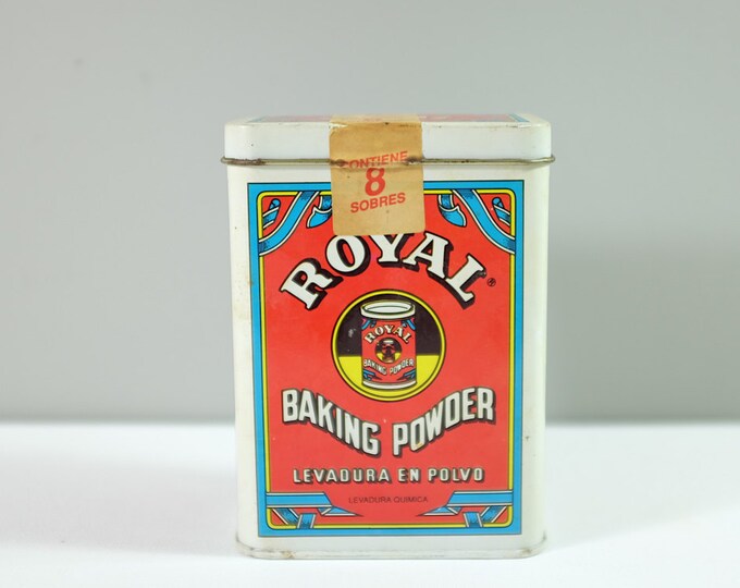 Vintage Tin Box Royal Baking Powder Spanish Tin Box Vintage Baking