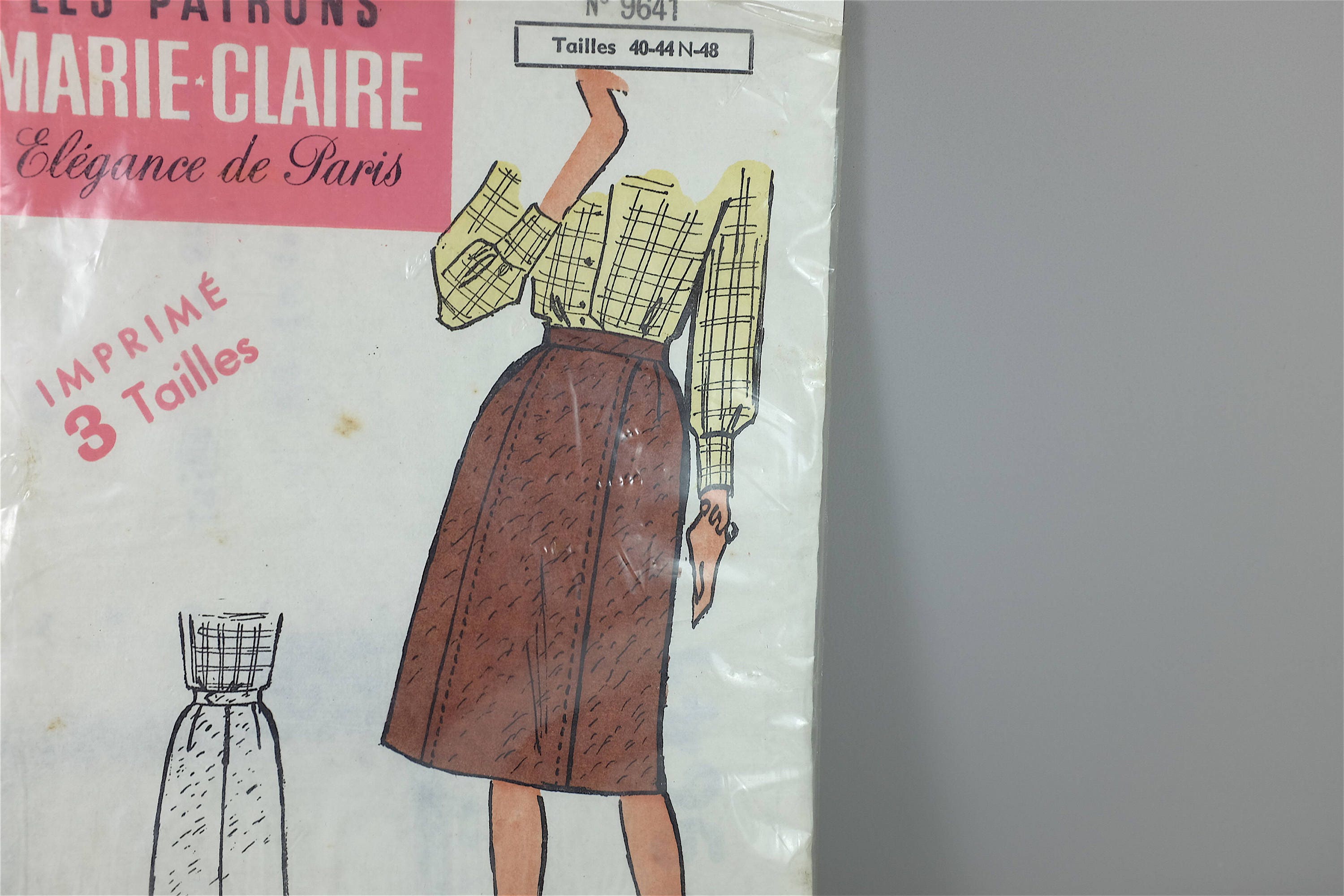 Patron De Couture Vintage 'Paris Luxe' N°2078 - Jupe Droite Taille 44 - Années 1940/50 - Scellé