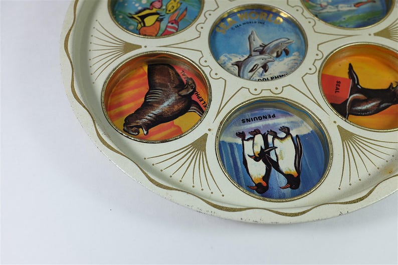 Vintage Sea World souvenir Retro Souvenir drink tray Vintage souvenir drink tray