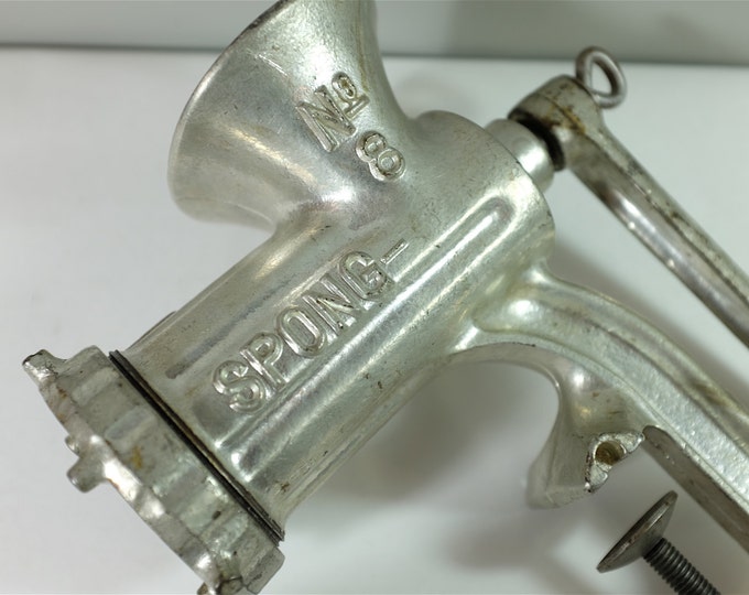 Vintage Meat Grinder by Spong Made in England Model 8 Design Industrial