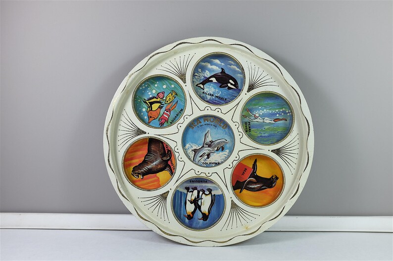 Vintage Sea World souvenir Retro Souvenir drink tray Vintage souvenir drink tray