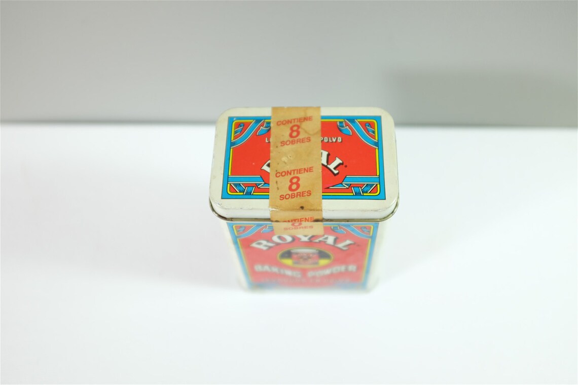 Vintage tin box Royal Baking Powder spanish tin box Etsy