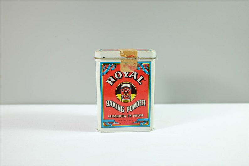 Vintage tin box Royal Baking Powder spanish tin box Etsy