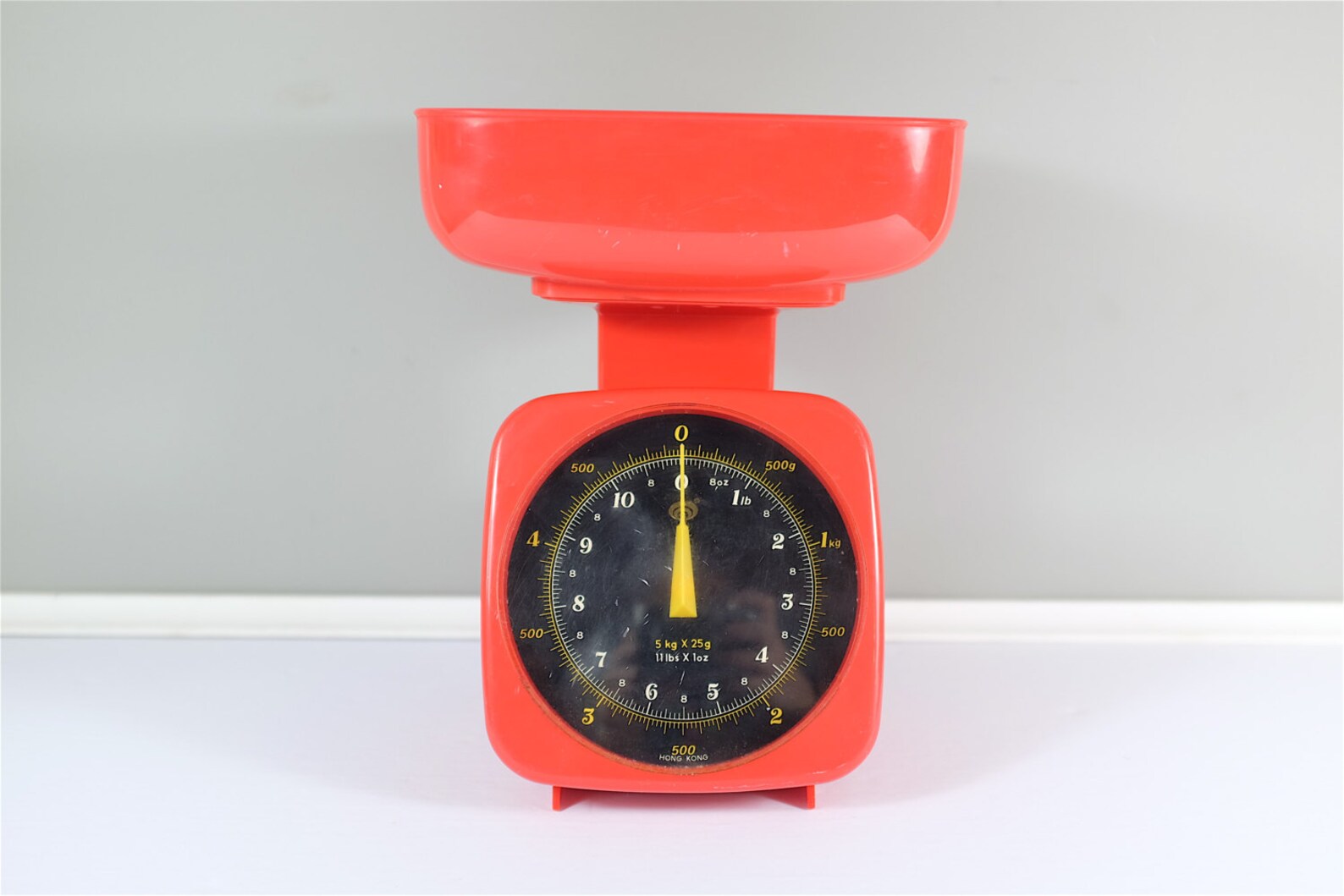 Vintage Red Kitchen Scale Made in Hong Kong Weight in Lbs Etsy