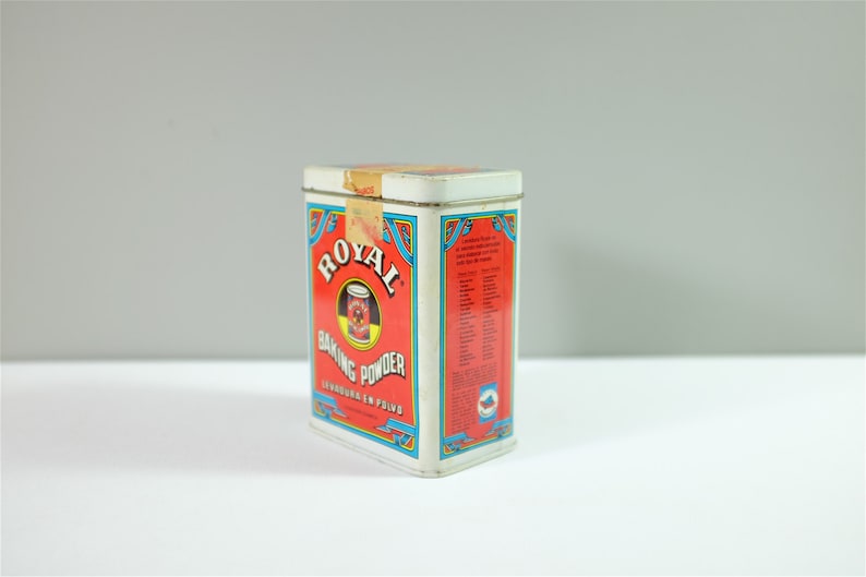 Vintage tin box Royal Baking Powder spanish tin box Etsy