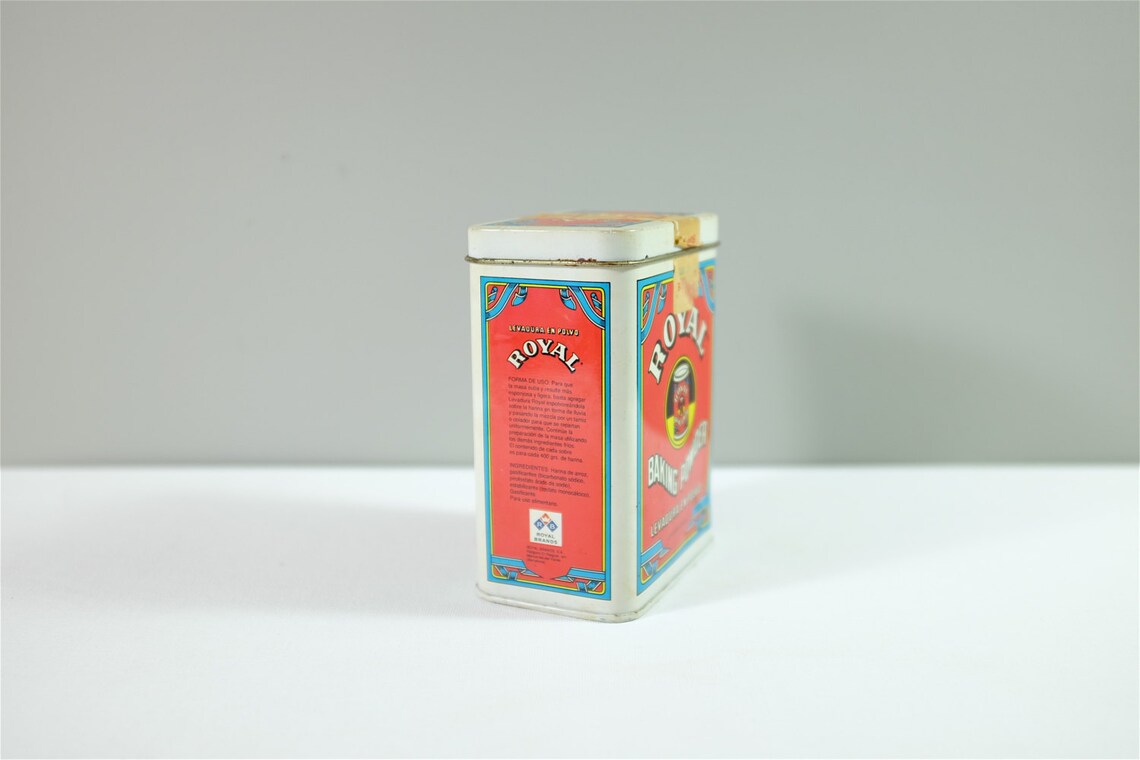 Vintage tin box Royal Baking Powder spanish tin box Etsy