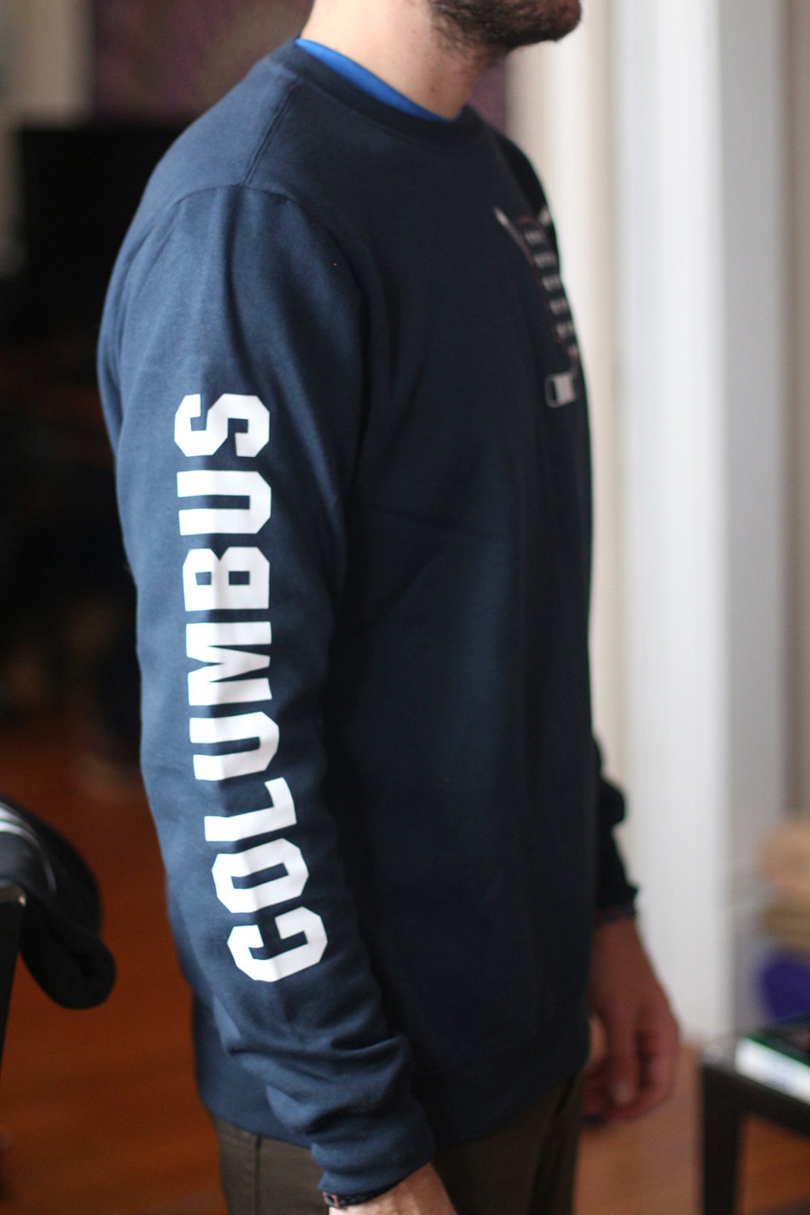 Columbus Blue Jackets Crew Neck Sweatshirt columbus Blue Etsy