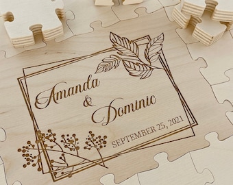 Wedding Puzzle, Wedding Guest Book Puzzle, Guest book, alternative wedding guestbook, wedding, guest signatures, anniversary gift,