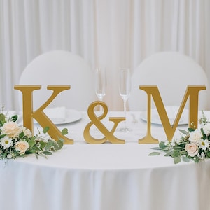 Custom Wedding Table Decor – Freestanding Wooden Letters  Personalized Initials for Sweetheart Table, Reception, or Head Table Signage
