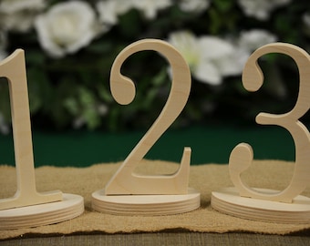 Table Numbers Freestanding - Wedding Table Numbers - Wedding / Party decor Wood Table Numbers - Wooden Numbers