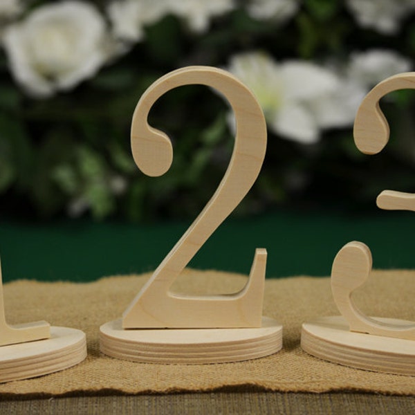 Table Numbers Freestanding - Wedding Table Numbers - Wedding / Party decor Wood Table Numbers - Wooden Numbers