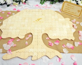 205 Pieces Custom Wooden Tree Wedding Puzzle - Wedding Guest Book Alternative - Wedding Decor Signatures - Tree Puzzle