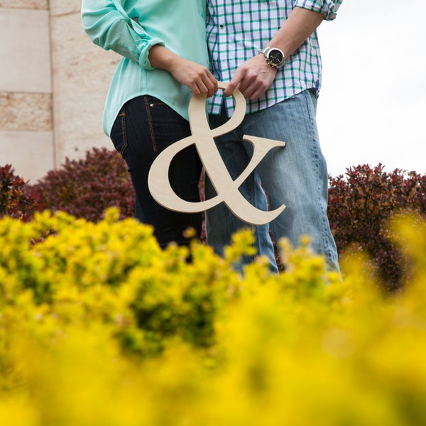 Ampersand Photo Prop Wooden Wedding Sign for Photos - Custom made- Unpainted