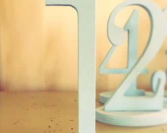 On SALE -Wedding Table Numbers, Freestanding Numbers, Wedding Decoration, Wood Table Number, Party Event Decor, Anniversary Decor