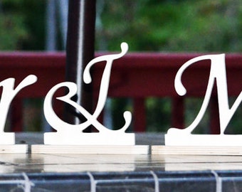 MR and MRS wooden sign, Freestanding- sweetheart table, wedding, DIY option- Wedding sign set