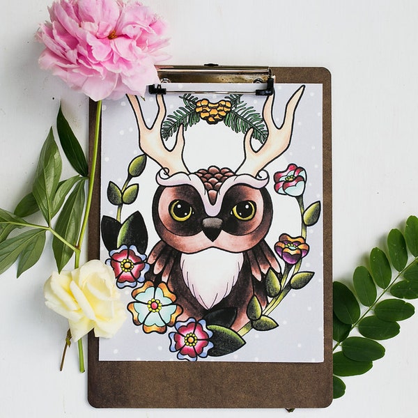 50% OFF!!! Woodland Whimsy Original Art Print on Cold Press Paper