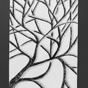 Custom Branches Illustration, b/w illustration,  art drawing, pen and ink illustration, tree drawing, wall art, black & white home decor