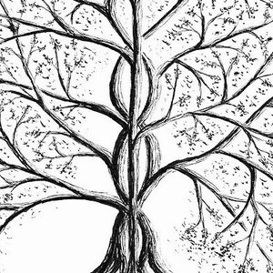 Custom Tree Illustration, hand drawn art, original drawing, pen & ink illustration, black and white wall art, nature wall decor image 4